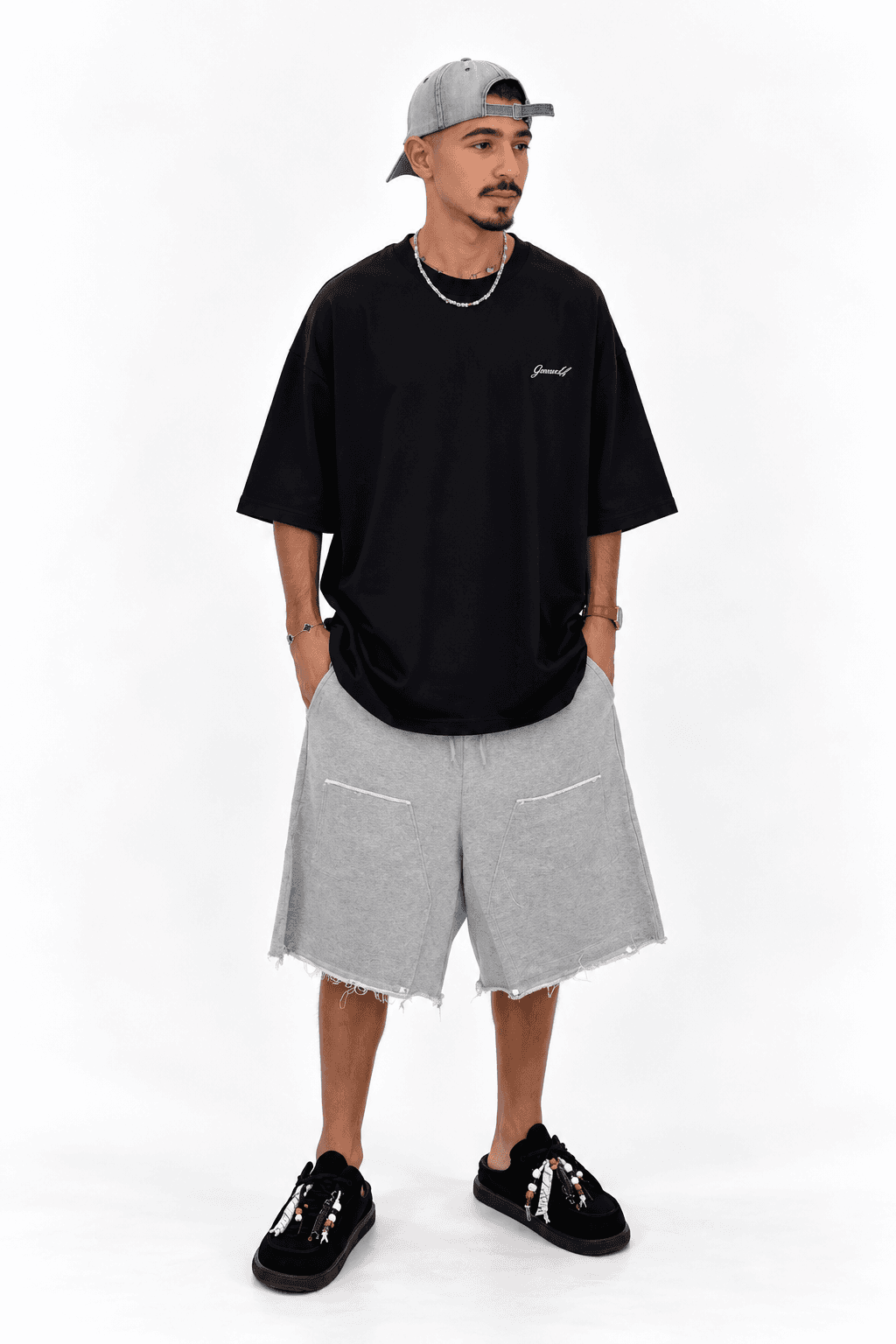 Heather Grey Cargo Sweat Shorts